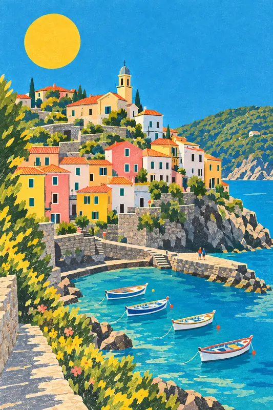 Harbour Town in Mediterranean 1955: Your harbour, in the summer of 1955